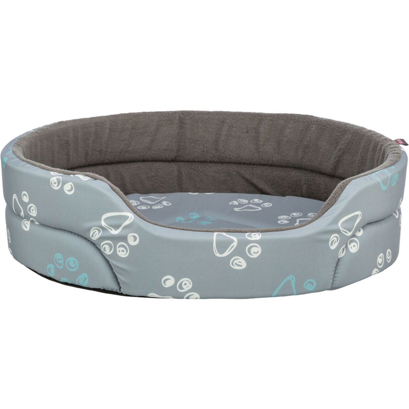 Hundebett Jimmy, oval, hellgrau/dunkelgrau