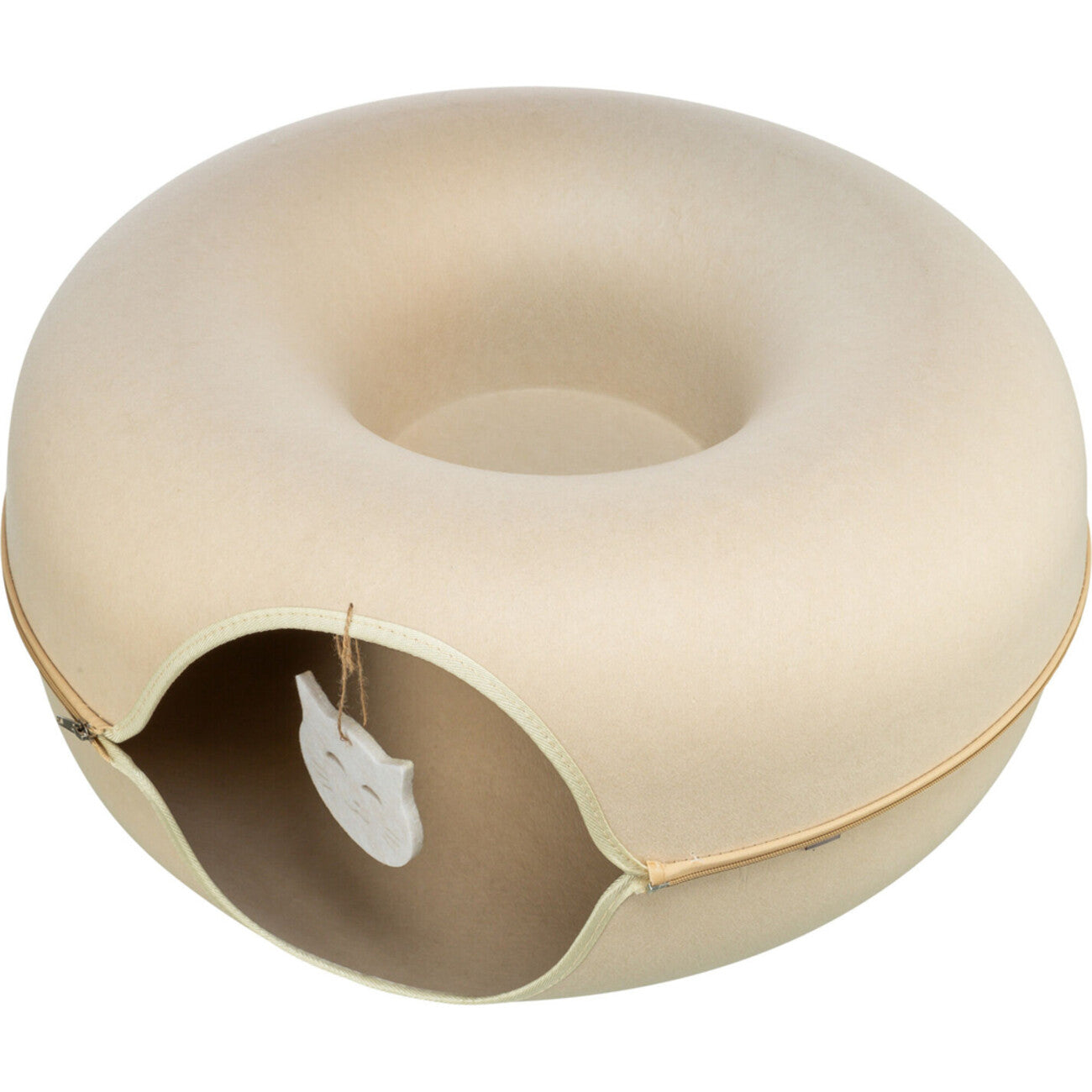 TRIXIE Spieldonut für Katzen - Kuscheliges Spielzeug & Rückzugsort – ø 60 cm blau