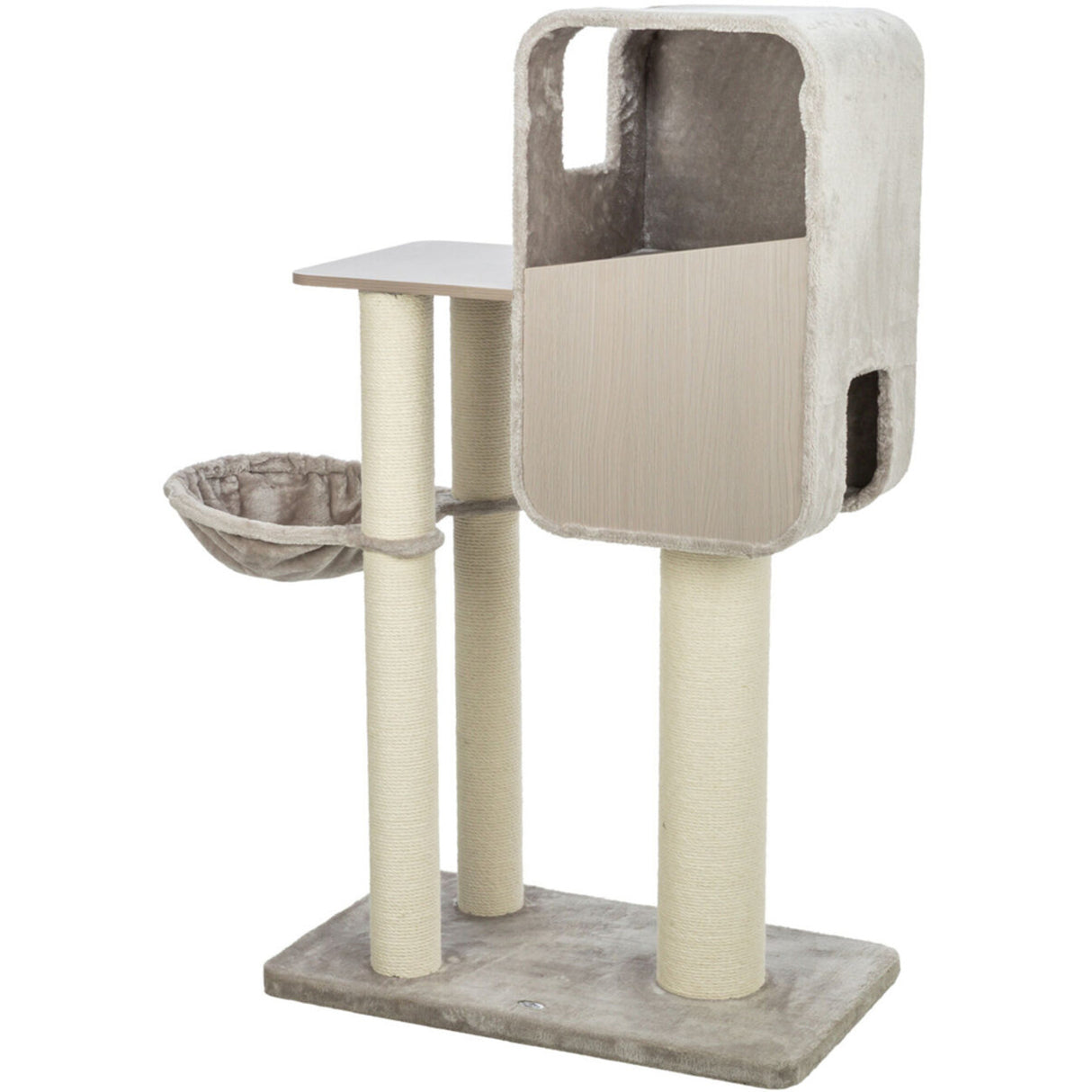 TRIXIE Kratzbaum Marina – Robuster Kratzbaum in Holz-Optik, ideal für mittlere Katzen 🏠 – Grundfläche: 78 × 45 cm, Höhe: 132 cm