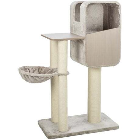 TRIXIE Kratzbaum Marina – Robuster Kratzbaum in Holz-Optik, ideal für mittlere Katzen 🏠 – Grundfläche: 78 × 45 cm, Höhe: 132 cm
