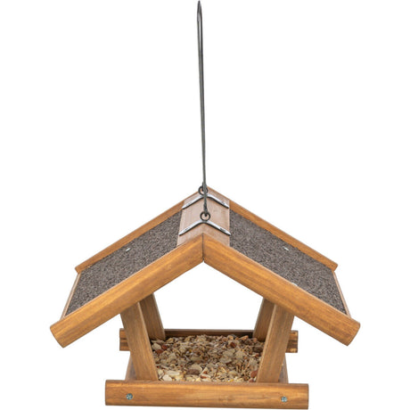 natura Futterhaus zum Aufhängen, aus Kiefernholz – 30 × 18 × 28 cm