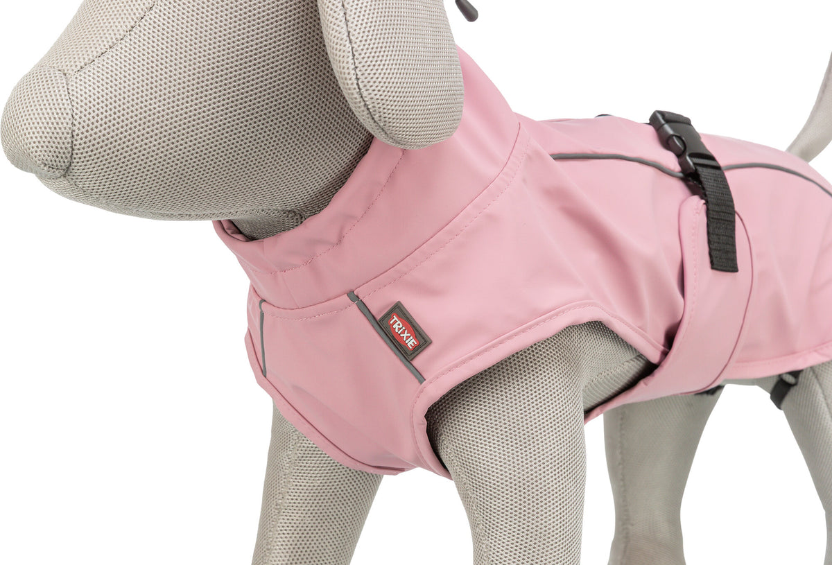 TRIXIE Hunde Regenmantel Vimy – wasserdicht, mit Bauchschutz & Reflektoren | Pink, Flieder & Orange
