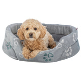 Hundebett Jimmy Softplüsch, oval, hellgrau