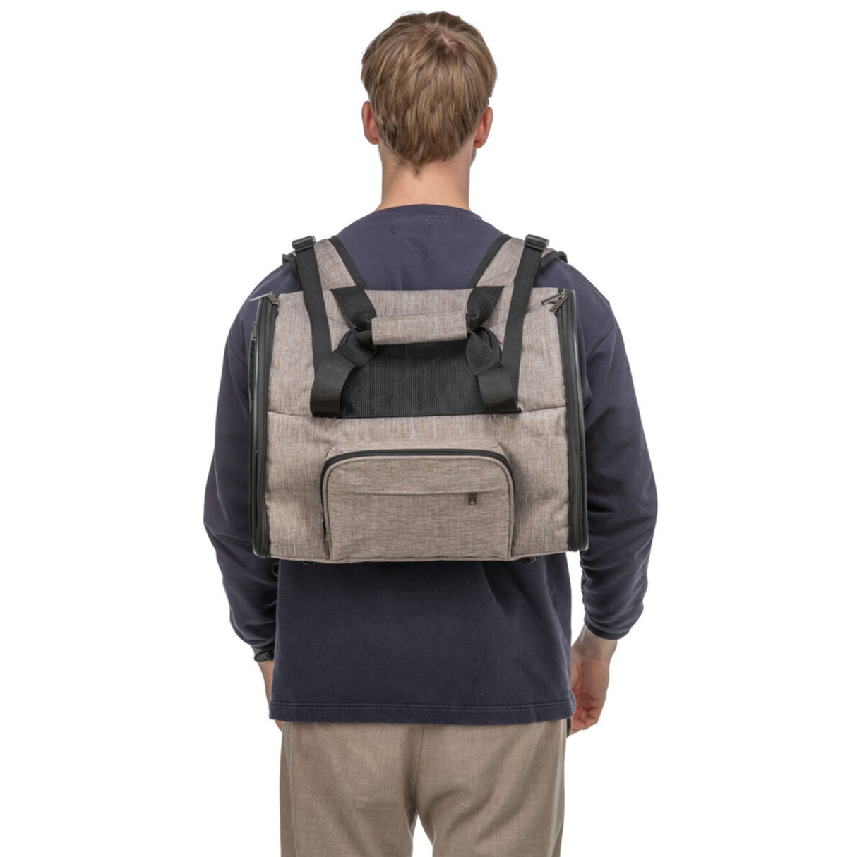 Rucksack Shiva für Hunde bis 8 kg – Rucksack Shiva, 41 × 30 × 21 cm, braun/beige