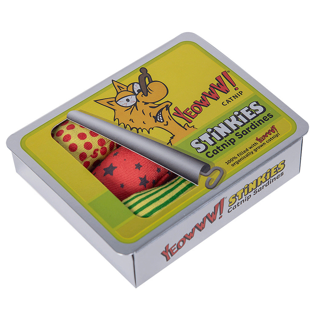 Yeowww! Stinkies Catnip Sardines Trio – unwiderstehliches Bio-Katzenspielzeug