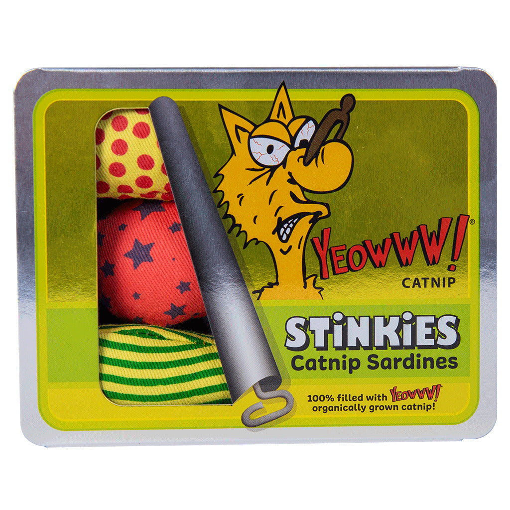 Yeowww! Stinkies Catnip Sardines Trio – unwiderstehliches Bio-Katzenspielzeug