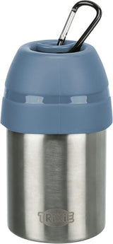 TRIXIE Trinkflasche Hund mit Napf-Deckel – Edelstahl, Karabiner, 300 ml & 750 ml