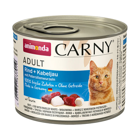 Carny Adult Katzenfutter – Rind, Kabeljau & Petersilie 6x200g