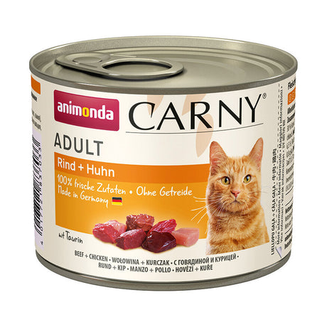 Carny Adult Katzenfutter – Rind & Huhn 6x200g