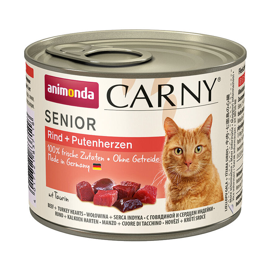 Animonda Carny Senior Katzenfutter – Rind & Putenherzen 6x200g