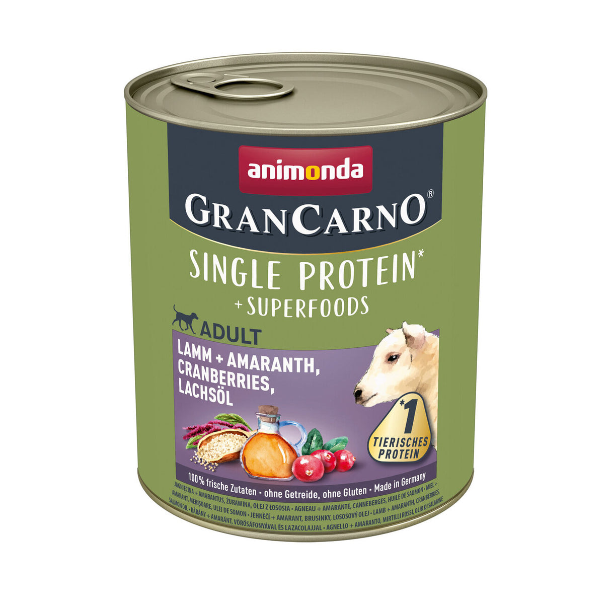 GranCarno Superfood Hundefutter – Lamm & Amaranth - 6 x 800 g