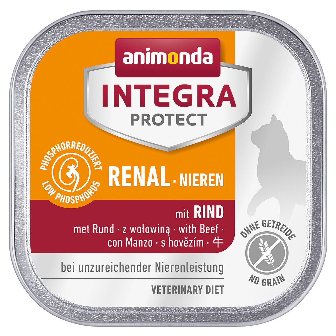 Animonda Integra Protect Niere Katzenfutter Schälchen – mit Rind 16x100g
