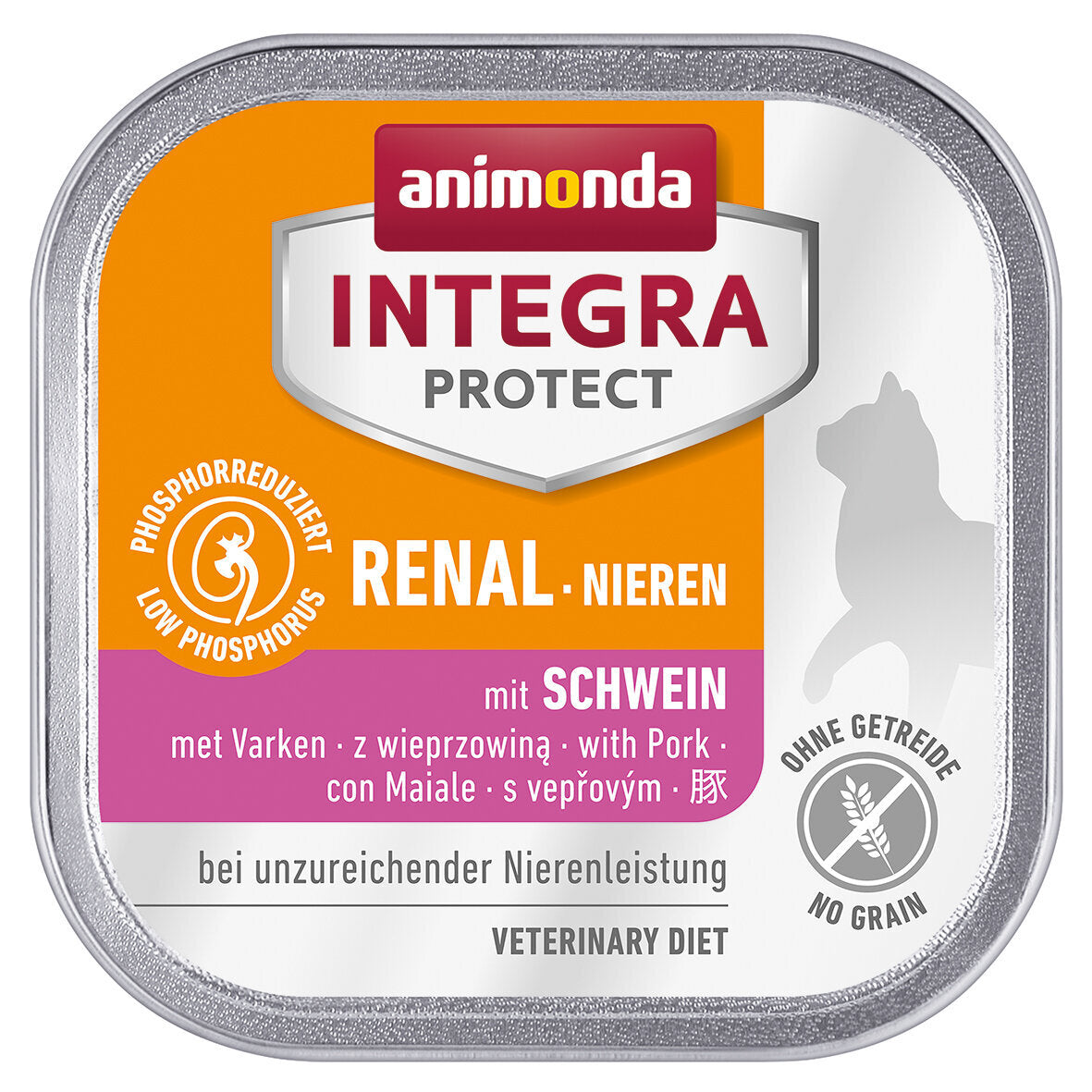 Animonda Integra Protect Niere Katzenfutter Schälchen – mit Schwein 16x100g
