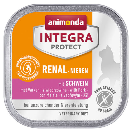 Animonda Integra Protect Niere Katzenfutter Schälchen – mit Schwein 16x100g