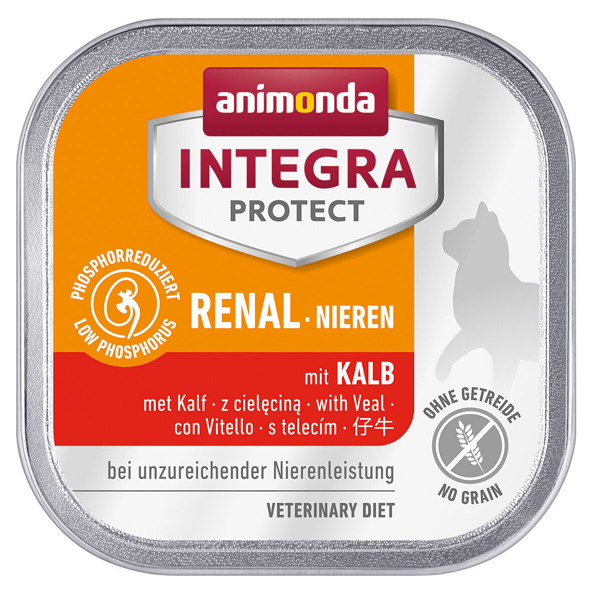Animonda Integra Protect Niere Katzenfutter Schälchen – mit Kalb 16x100g