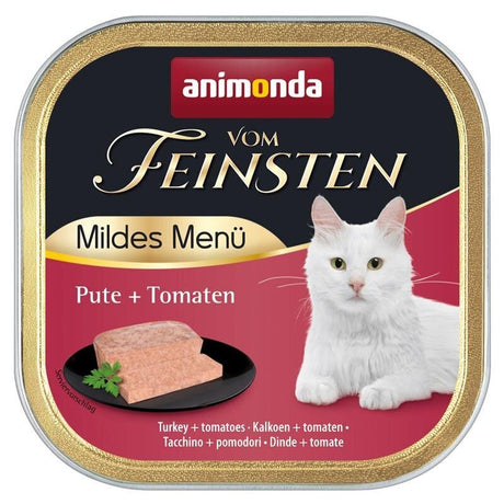 Mildes Menü Katzenfutter – 32 x 100 g, Pute & Tomate