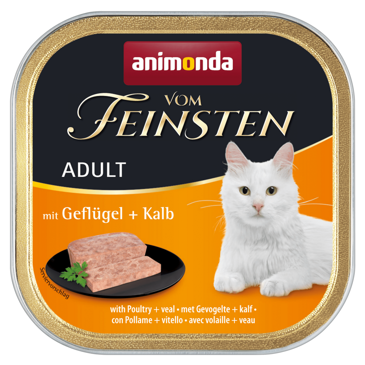 Animonda vom Feinsten Adult Katzenfutter – Geflügel & Kalb 32x100g