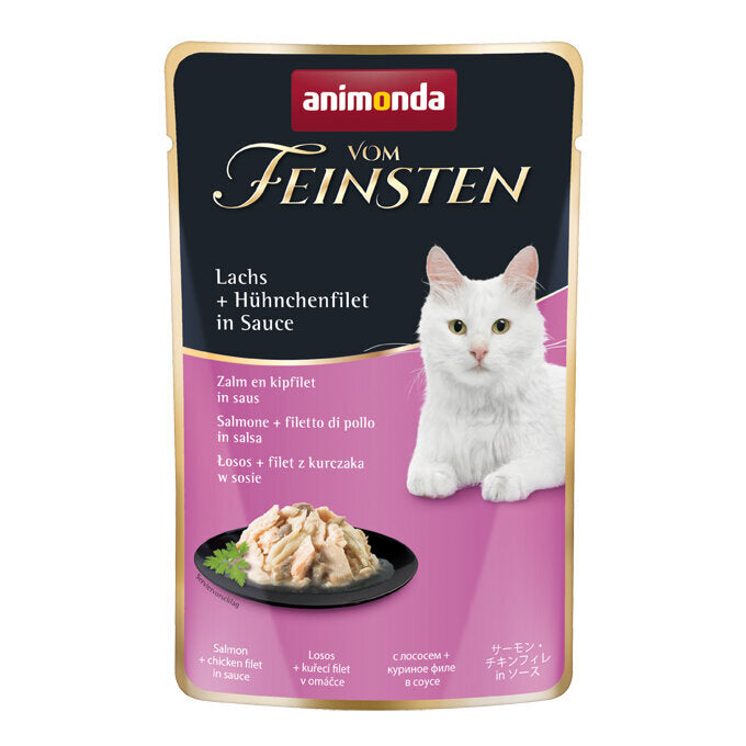 Animonda vom Feinsten Katzenfutter im Portionsbeutel – mit Lachs & Hühnerfilet 18x50g