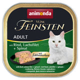 Animonda Vom Feinsten Katzenfutter mit Schlemmerkern – mit Rind, Lachsfilet & Spinat 32x100g