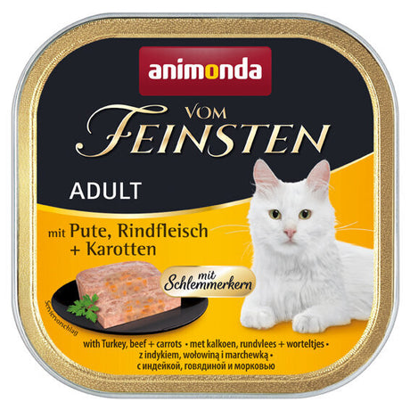 Animonda Vom Feinsten Katzenfutter mit Schlemmerkern – mit Pute, Rindfleisch & Karotten 32x100g
