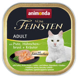 Animonda Vom Feinsten Katzenfutter mit Schlemmerkern – mit Pute, Hühnchenbrust & Kräuter 32x100g