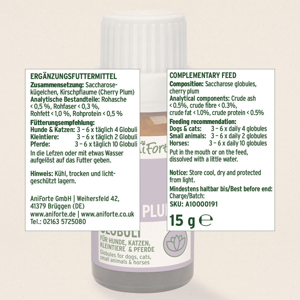AniForte Bachblüten No. 6 Cherry Plum – Gelassenheit 15 g