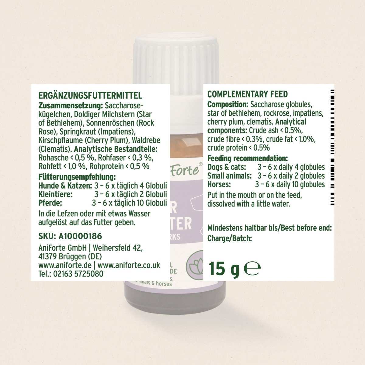 AniForte Bachblüten Gewitter & Silvester  Globuli für Hunde & Katzen 15 g