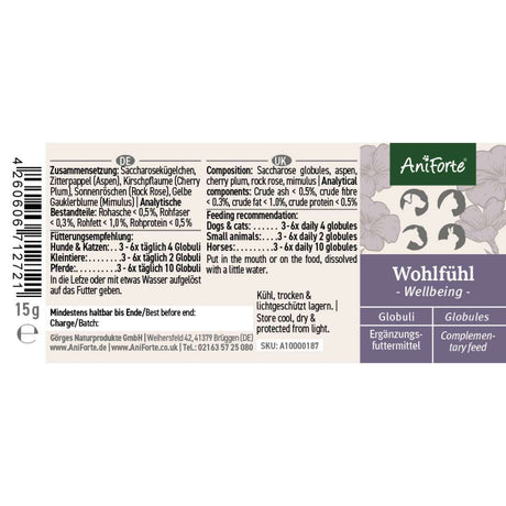 AniForte Bachblüten Wohlfühl Globuli für Hunde& Katzen 15 g
