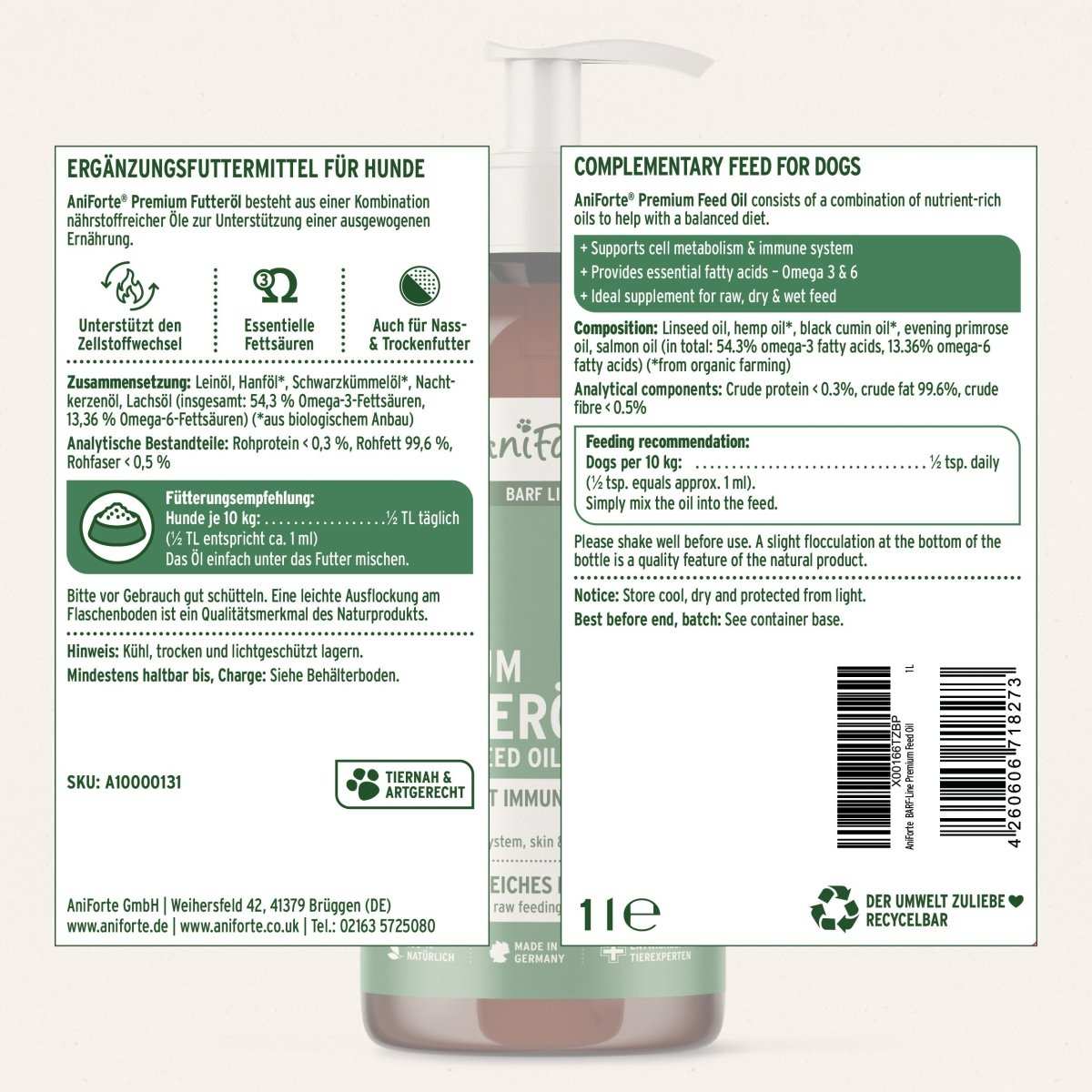 AniForte BARF-Line Premium Futteröl