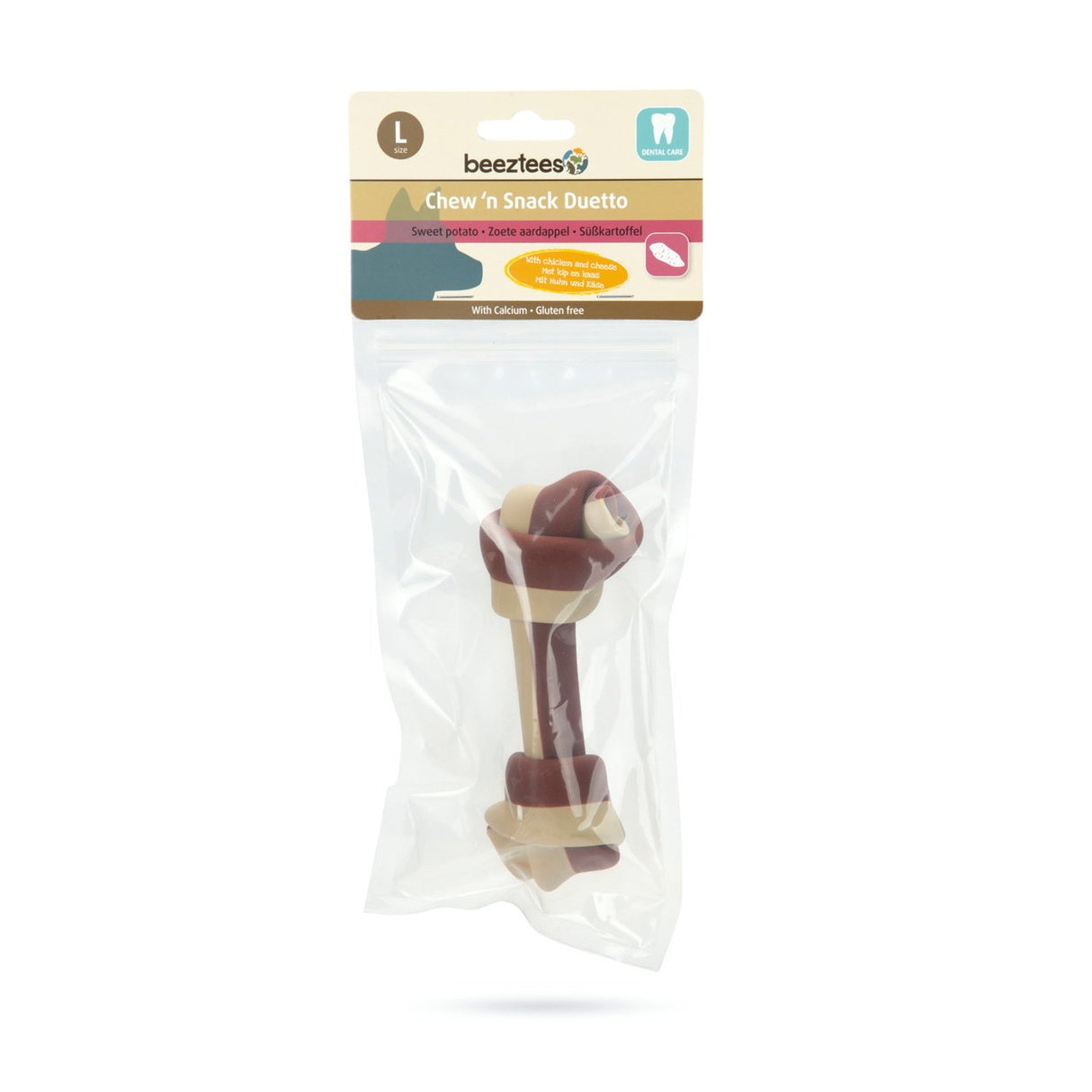 Chew'n Snack Duetto mit Süßkartoffel – Gr. L - 17 cm - Huhn und Käse