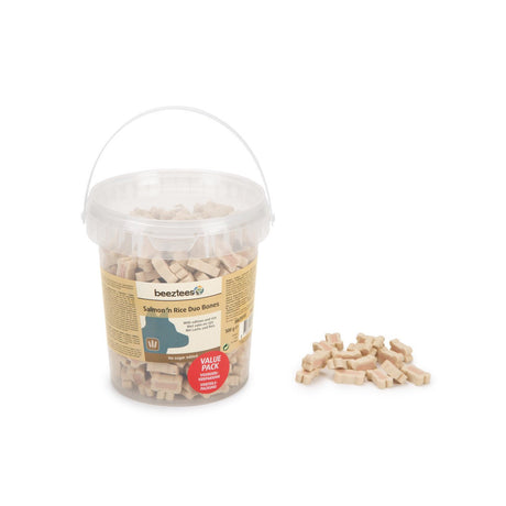 Beeztees Duo Bones Hundesnack – 500 g / Lachs + Reis