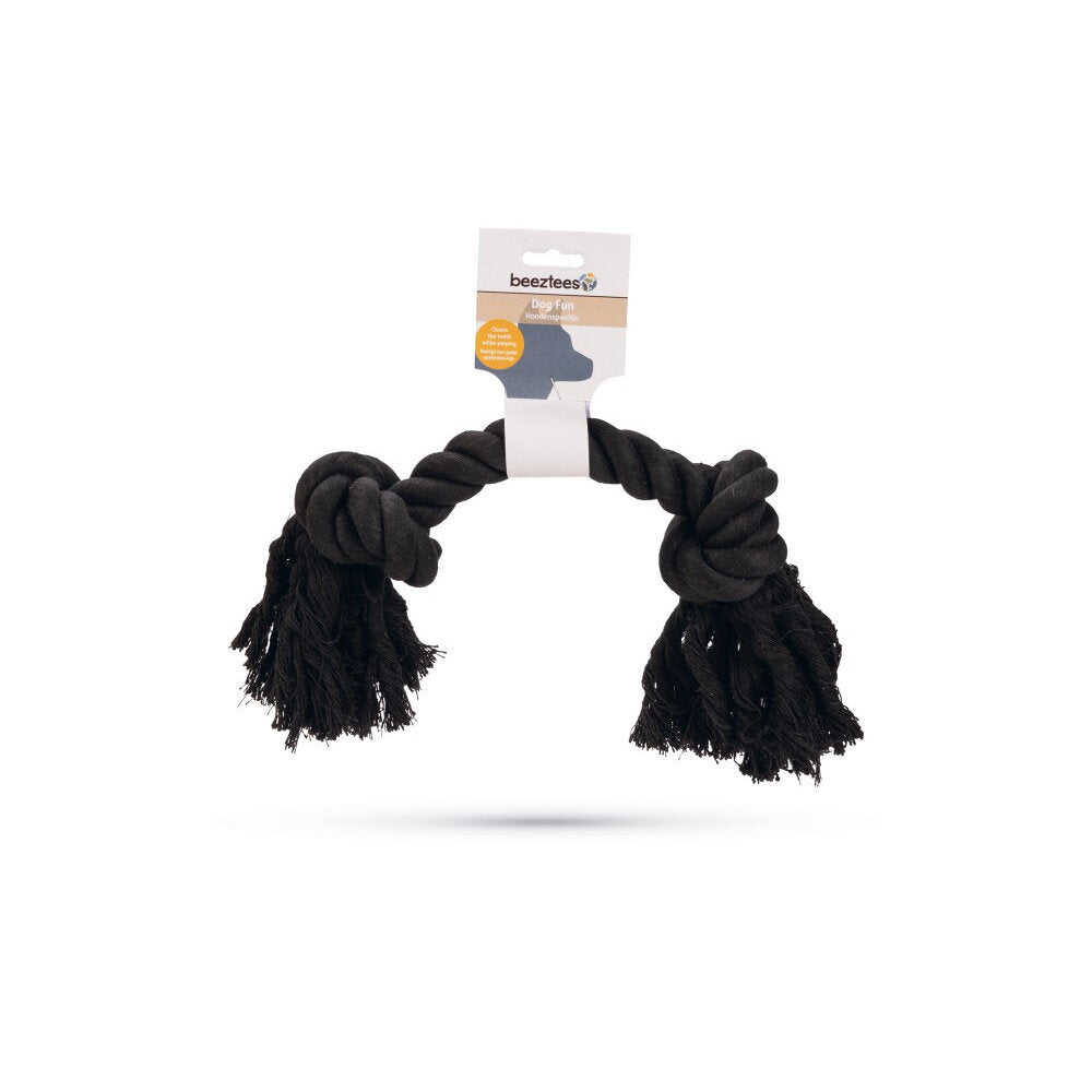 Hunde Spieltau mit 2 Knoten Schwarz