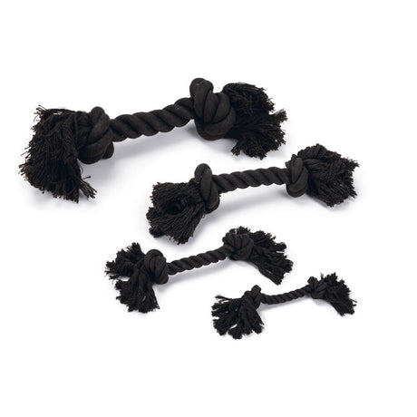Hunde Spieltau mit 2 Knoten Schwarz