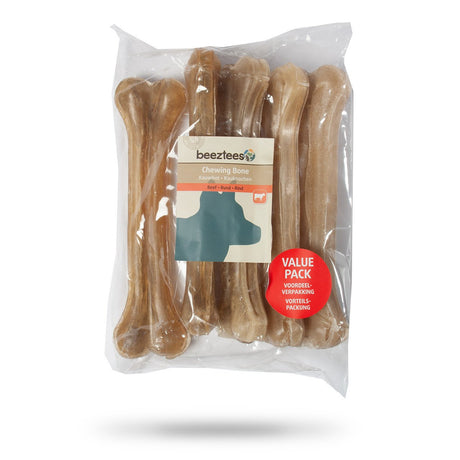Beeztees Hundesnack Kauknochen Rinderhaut im Vorteilspack – L: 21 cm 5 Stk.