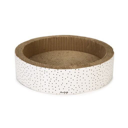 Karton Kratzspielzeug Leezi – 42 x 42 x 10 cm, braun/weiß