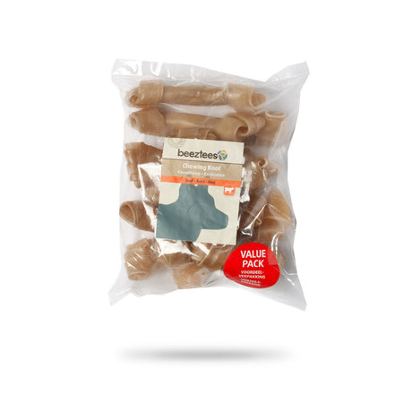Beeztees Kauknoten Rinderhaut für Hunde – Vorteilspack L: 12 cm 10 Stk.