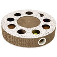 Kratzspielzeug mit Ball – 35 x 35 x 7 cm, braun/weiß