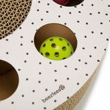 Kratzspielzeug mit Ball – 35 x 35 x 7 cm, braun/weiß