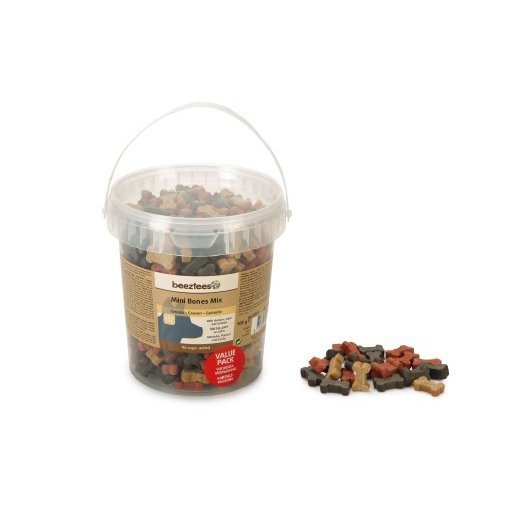 Mini Bones Hundesnack – 500 g Eimer. Mix