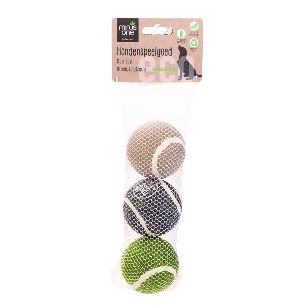 Minus One 3er Set nachhaltige Tennisbälle – 3 Stück, Ø 6,3 cm