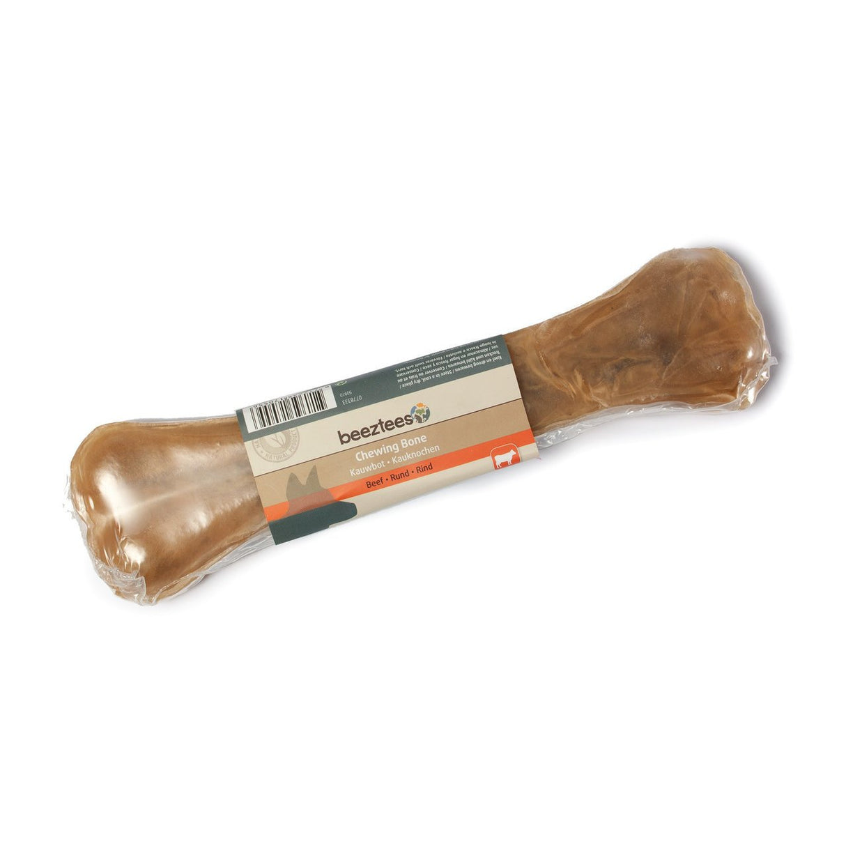 Beeztees Rinderhaut Kauknochen für Hunde – 1 Stk. - L: 26 cm/200 - 220 g