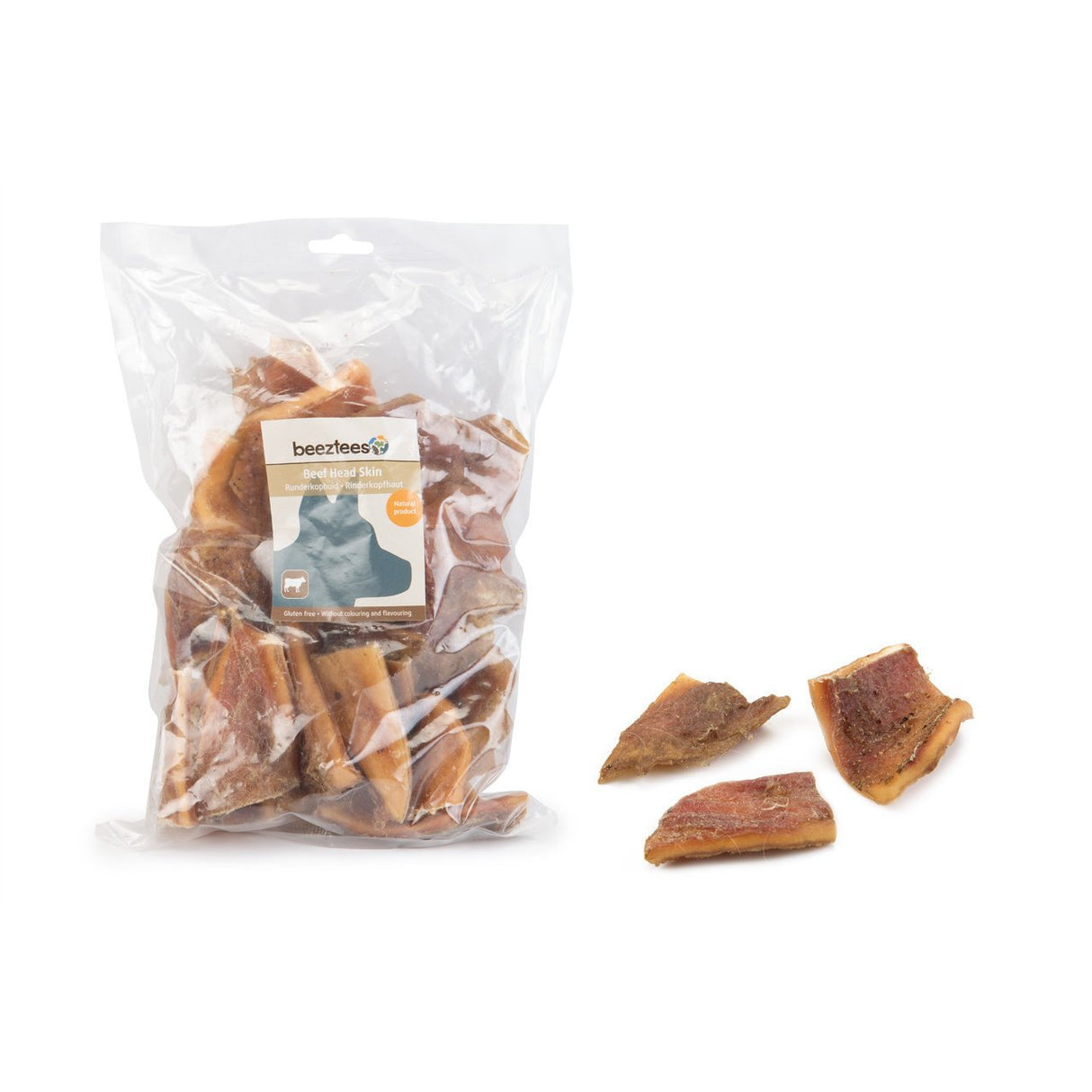Beeztees Rinderkopfhautstücke für Hunde – 500 g