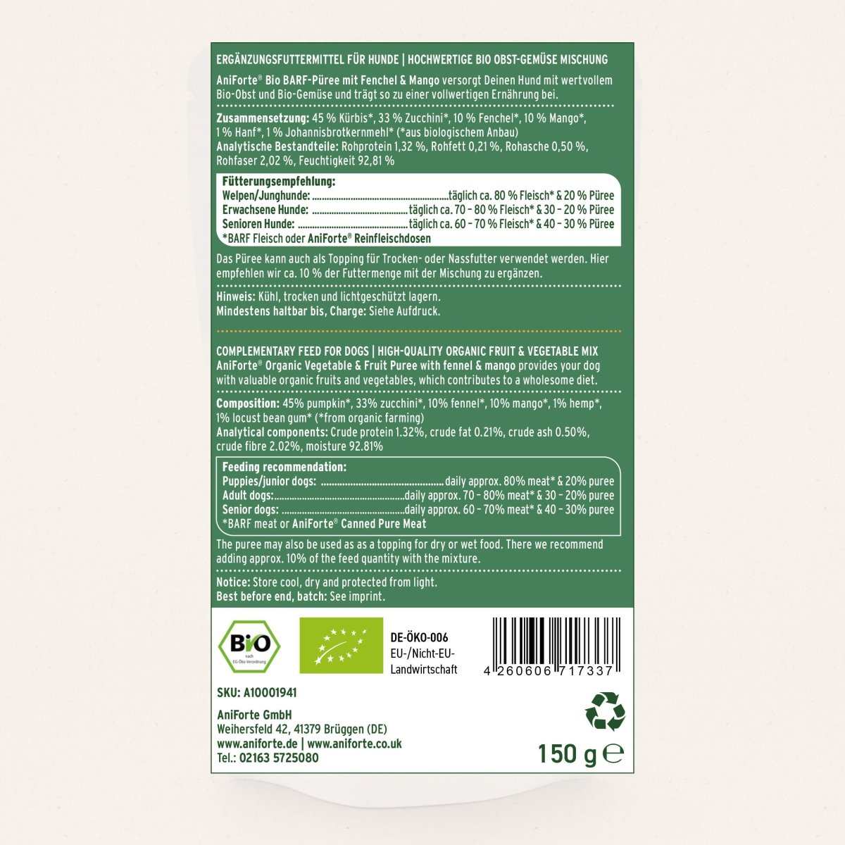 AniForte BIO BARF-Püree Probier 3er Set