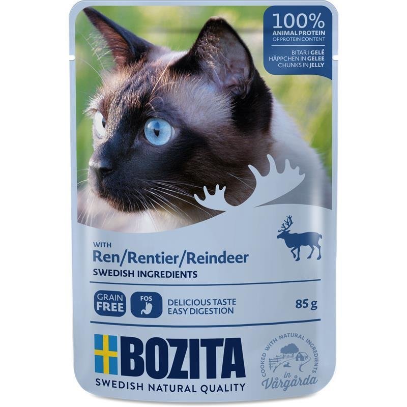 Katzenfutter Häppchen in Gelee – Rentier - 12 x 85 g
