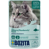 Katzenfutter Häppchen in Gelee – Flussbarsch - 12 x 85 g