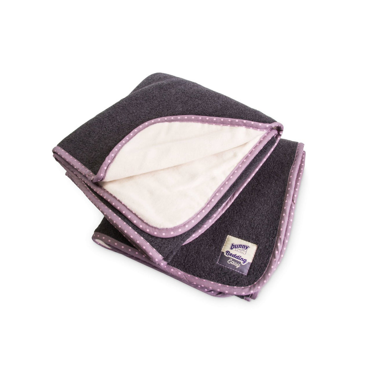 Bedding Easy Einstreumatte für Kleintiere – 120 x 60 cm - grau - Rand pink/weiß