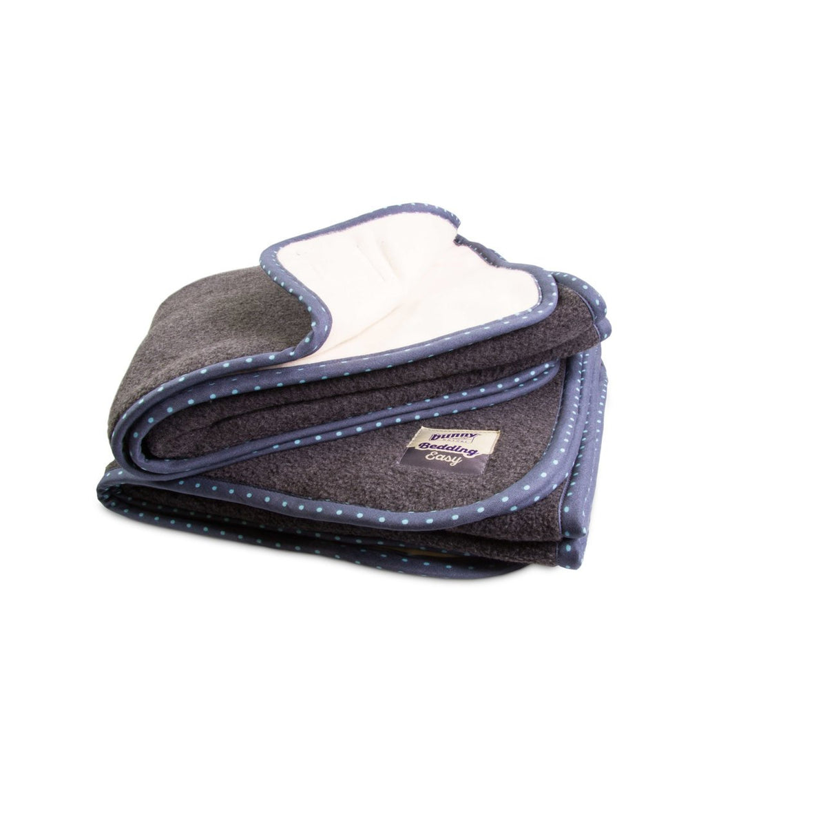Bedding Easy Einstreumatte für Kleintiere – 120 x 60 cm - grau - Rand blau/türkis