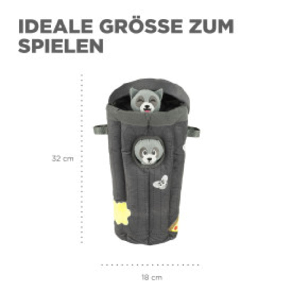 Hide-A-Racoon Waschbär Hundespielzeug – X-Large
