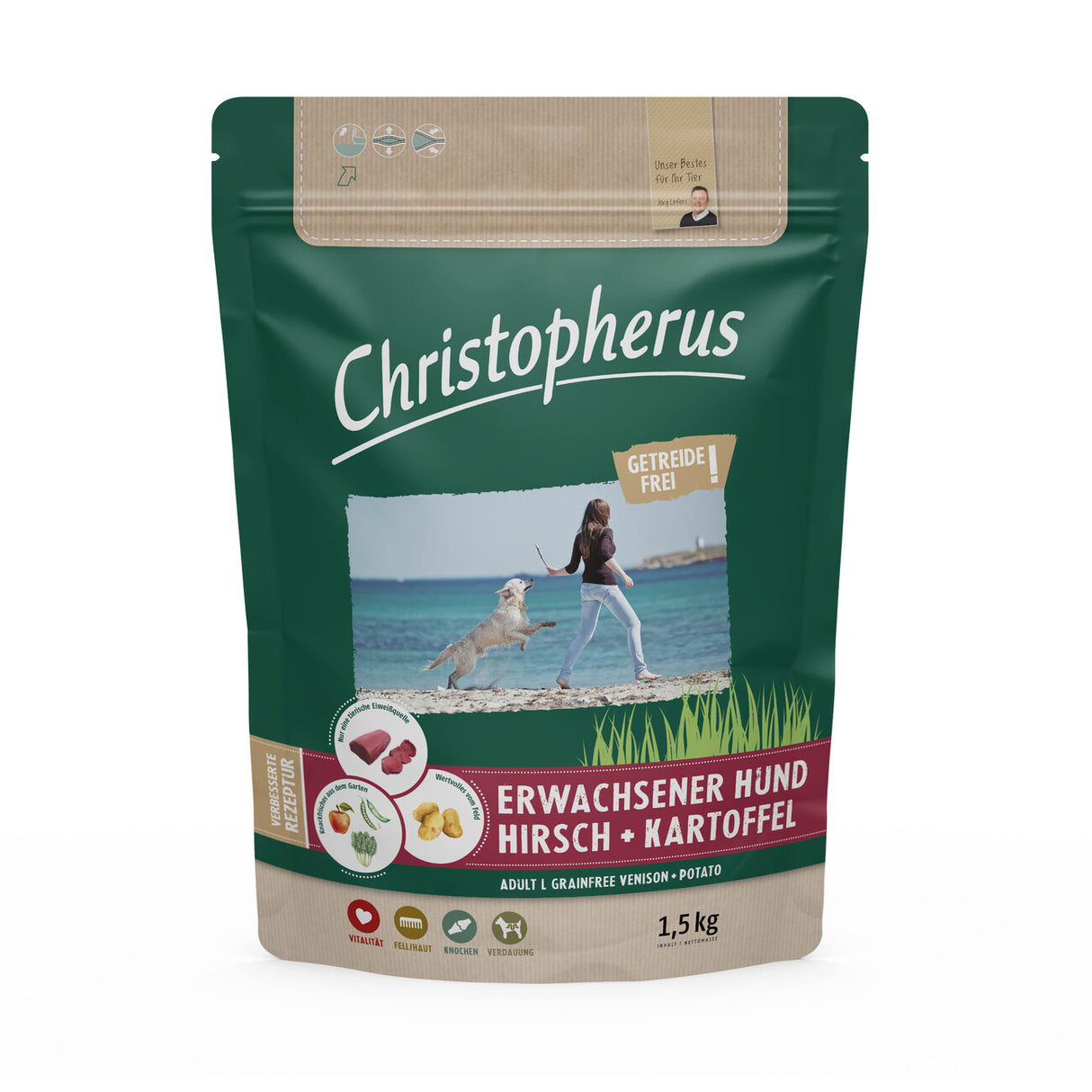 Christopherus Hirsch Kartoffeln getreidefreies Hundefutter