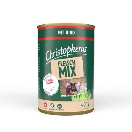 Christopherus Hundefutter Dose Fleischmix – mit Rind 6x400g